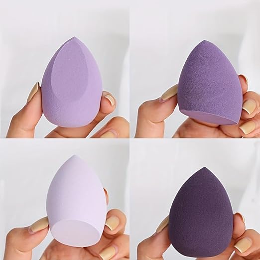 4-Pack Makeup Blending Sponge Kit – Latex-Free Beauty Sponges for Smooth Foundation & Concealer Coverage