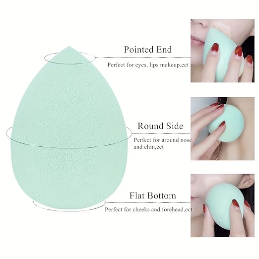 4-Pack Makeup Blending Sponge Kit – Latex-Free Beauty Sponges for Smooth Foundation & Concealer Coverage