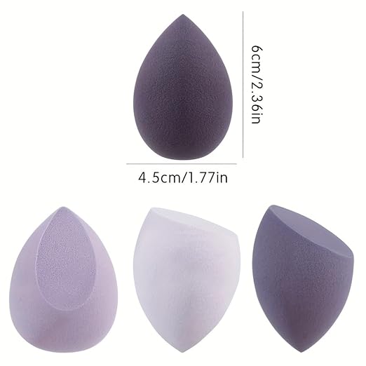 4-Pack Makeup Blending Sponge Kit – Latex-Free Beauty Sponges for Smooth Foundation & Concealer Coverage
